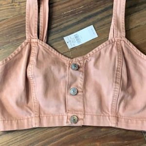 New American Eagle blush crop top 4